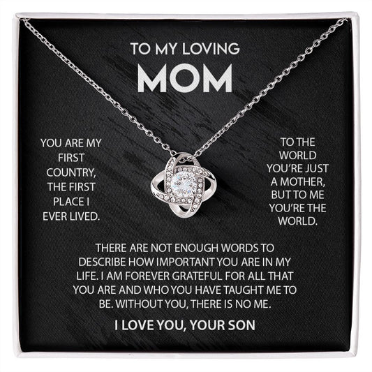 To My Loving Mom - Love Knot Necklace
